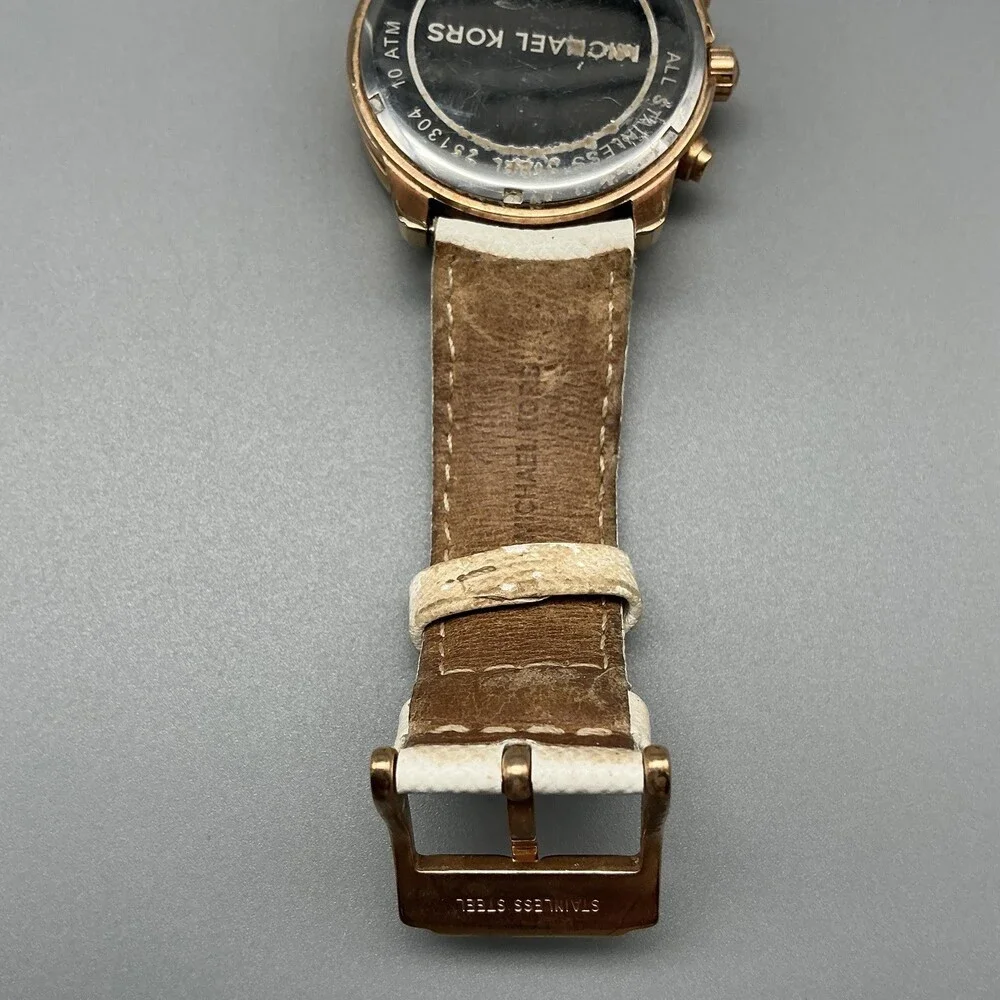 Michael Kors Mercer MK-2289 Womens Watch 41mm Rose Gold Tone New Battery